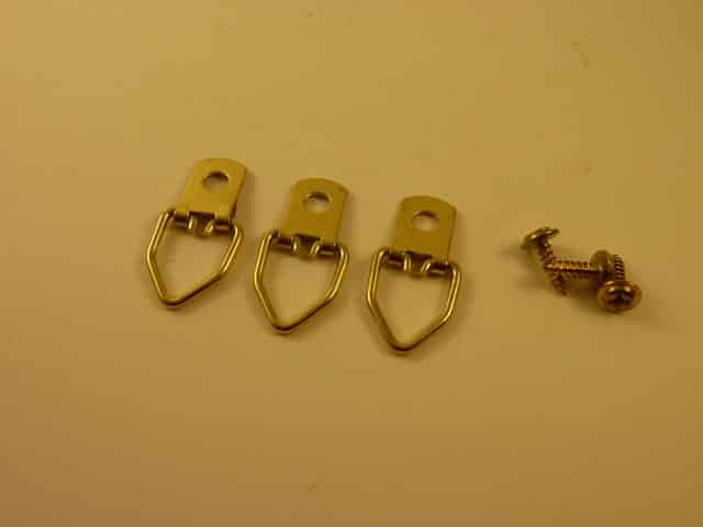 Brass Plated Picture Hooks with screws (10 pieces)