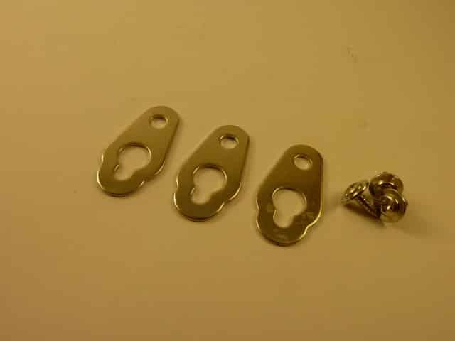 Chrome plated Slotted Hangers with screws (10 pieces)