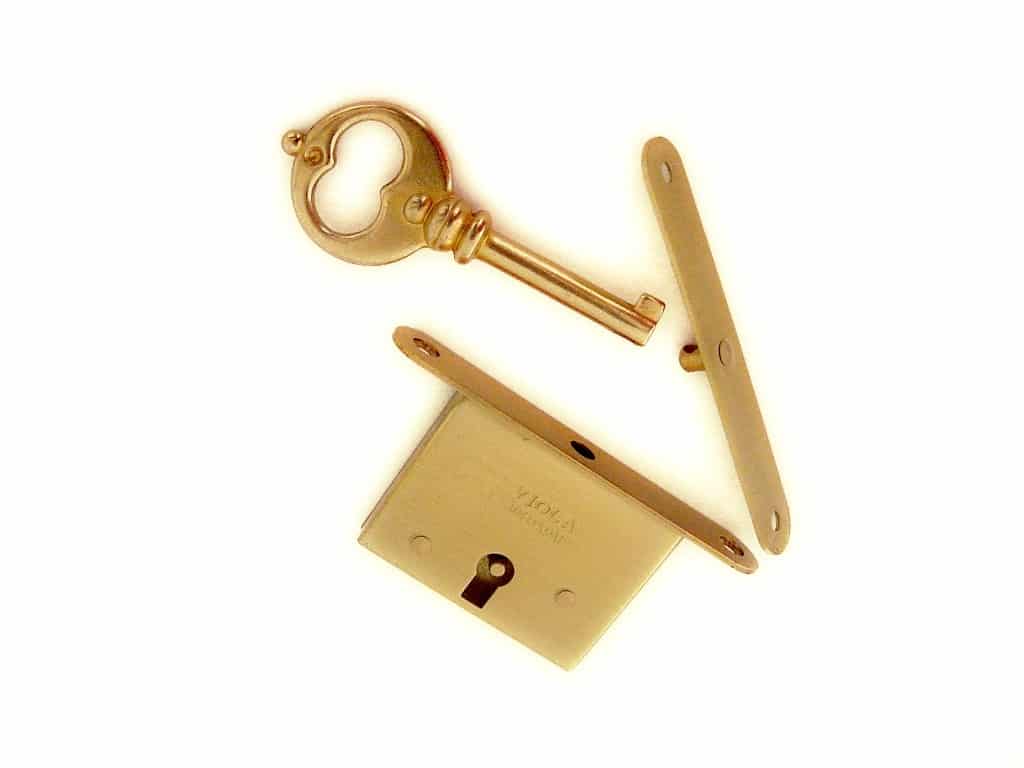 Brass Cigar Box Lock Full Mortice Set (with key 5127 or 5148)