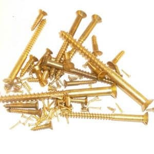 Solid Brass Wood Screws, 10mm x 2.0mm Countersunk Slotted Head (100 Screws)