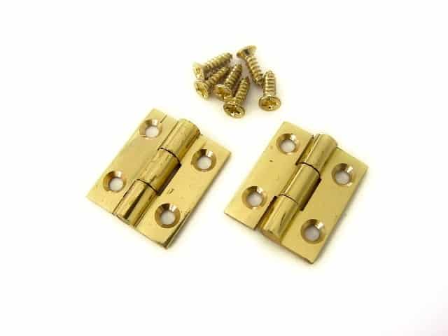 Solid Brass polished Butt Hinges 3/4" x 5/8"