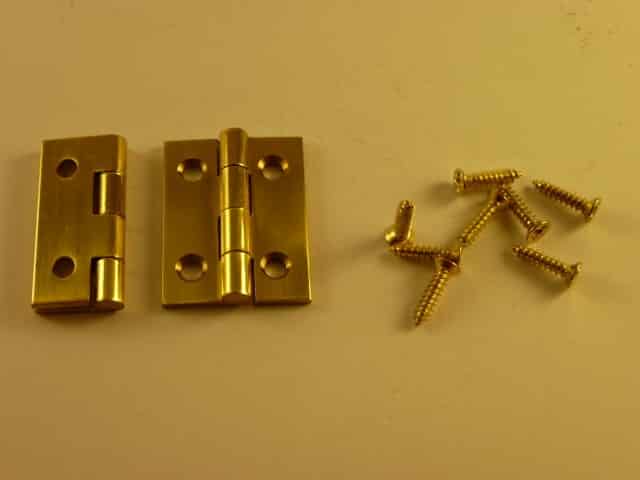 Solid Brass polished Butt Hinges 1" x 3/4"