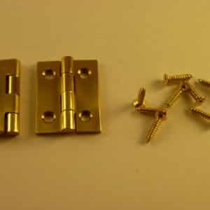 Solid Brass polished Butt Hinges 1" x 3/4"