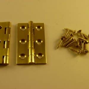 Solid Brass polished Butt Hinges 1 1/2" x 7/8"