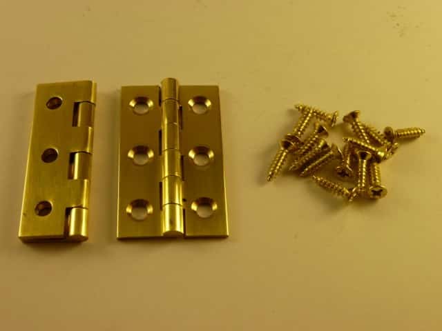Solid Brass polished Butt Hinges 1 1/2" x 7/8"
