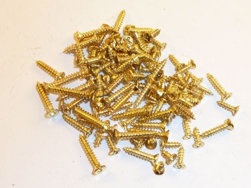 Phillips Head Brass plated Countersunk Screws 4 mm x 1.7 mm 200 screws