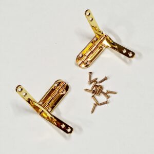 Brass plated Quadrant Hinges with Stay 40mm x 40mm