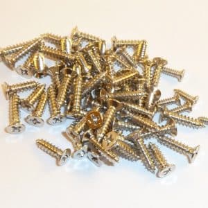 Nickel plated - Chrome plated Wood Screws 10mm x 2.3mm (200 screws)