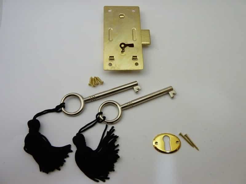 Brass plated Steel Cabinet Door Lock - Medium