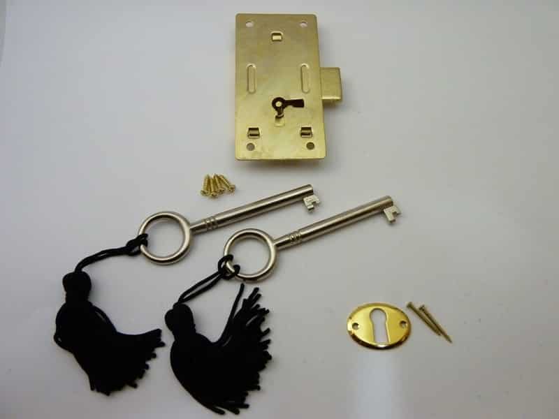 Brass plated Steel Cabinet Door Lock - Large