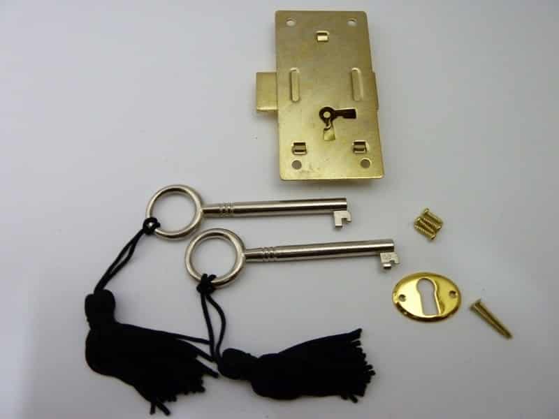 Brass plated Steel Cabinet Door Lock - Small