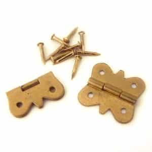 Pressed Brass Butterfly Hinges 18mm - 2 pairs