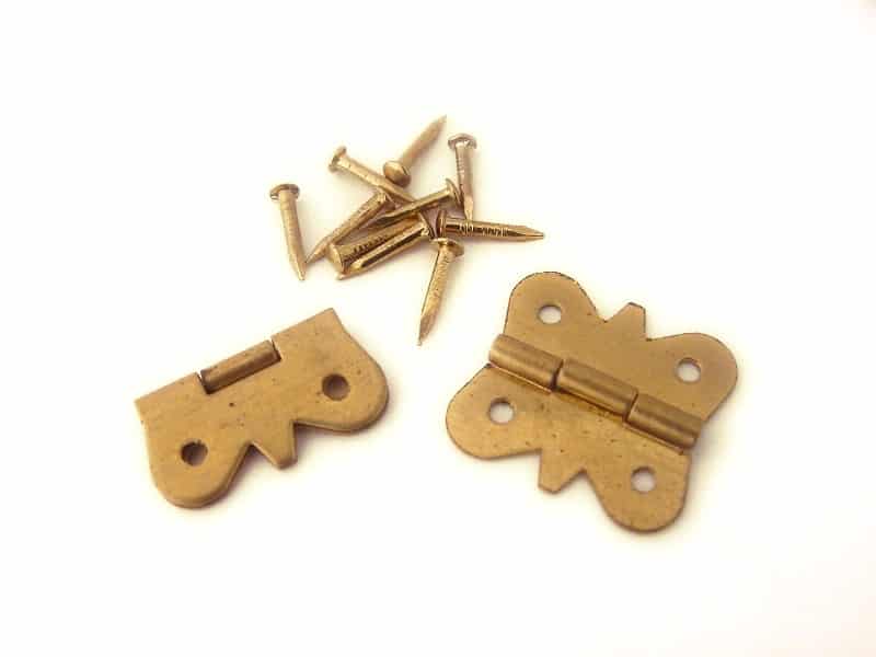 Pressed Brass Butterfly Hinges 18mm - 2 pairs