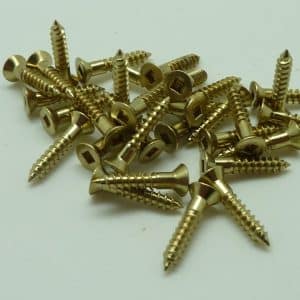 Square Drive Solid Brass Countersunk Wood Screws 3/8"x2g