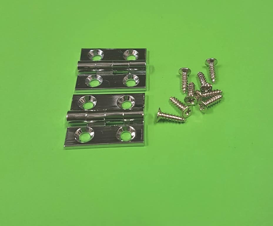 1" x 3/4" Butt Hinges Chrome plated